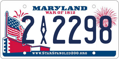 MD license plate 2AX2298