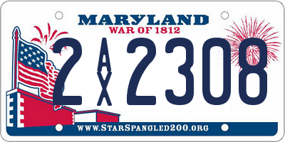 MD license plate 2AX2308