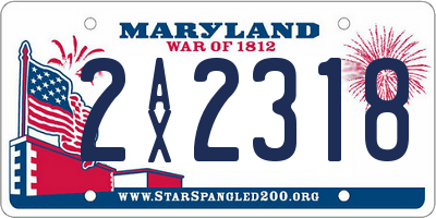 MD license plate 2AX2318