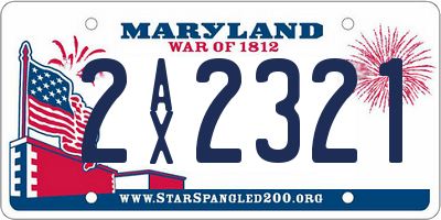 MD license plate 2AX2321