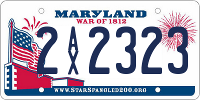 MD license plate 2AX2323