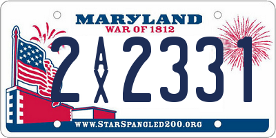 MD license plate 2AX2331