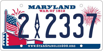 MD license plate 2AX2337