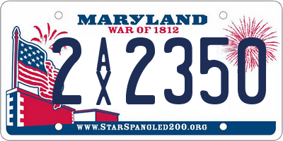 MD license plate 2AX2350