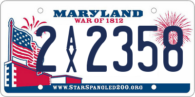 MD license plate 2AX2358