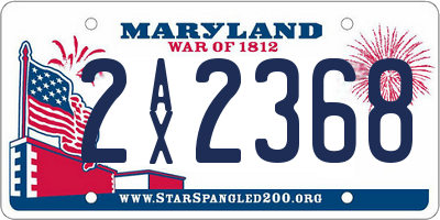 MD license plate 2AX2368