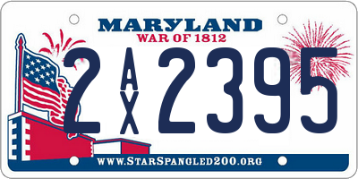 MD license plate 2AX2395
