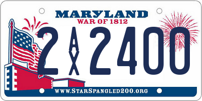 MD license plate 2AX2400