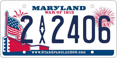 MD license plate 2AX2406