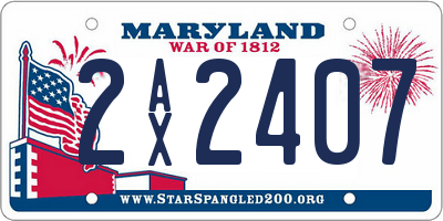 MD license plate 2AX2407