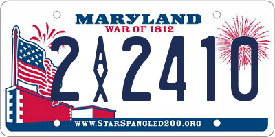 MD license plate 2AX2410