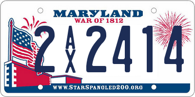 MD license plate 2AX2414
