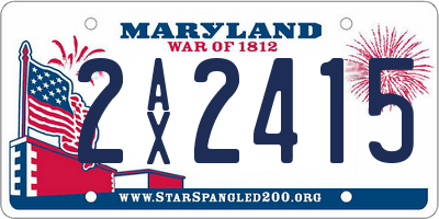 MD license plate 2AX2415