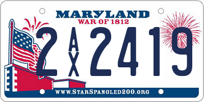 MD license plate 2AX2419