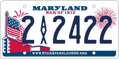 MD license plate 2AX2422