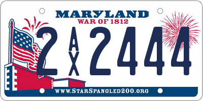 MD license plate 2AX2444