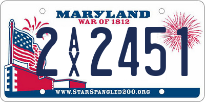 MD license plate 2AX2451