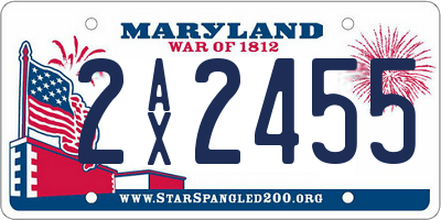MD license plate 2AX2455