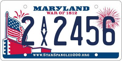 MD license plate 2AX2456