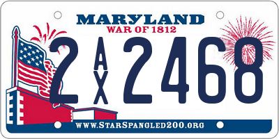 MD license plate 2AX2468