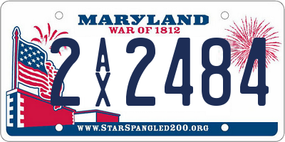 MD license plate 2AX2484