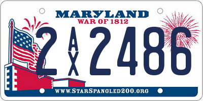MD license plate 2AX2486