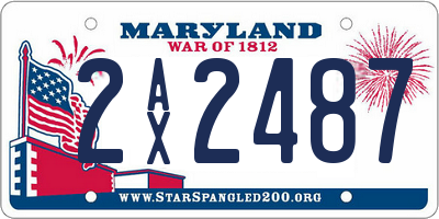 MD license plate 2AX2487