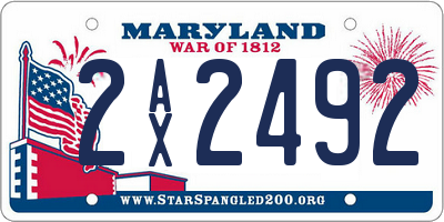 MD license plate 2AX2492