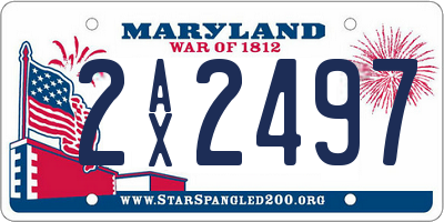 MD license plate 2AX2497