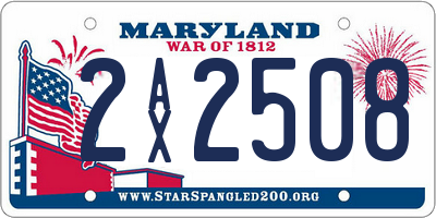 MD license plate 2AX2508