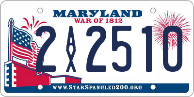 MD license plate 2AX2510
