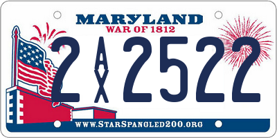 MD license plate 2AX2522