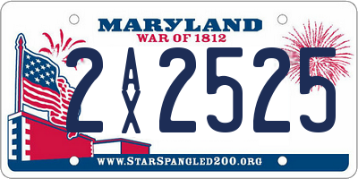 MD license plate 2AX2525