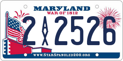 MD license plate 2AX2526