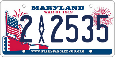 MD license plate 2AX2535