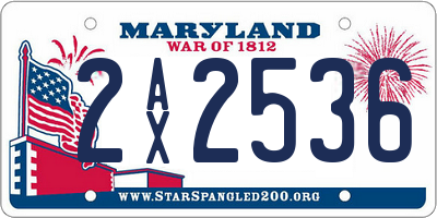 MD license plate 2AX2536