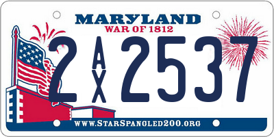 MD license plate 2AX2537
