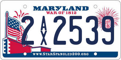 MD license plate 2AX2539