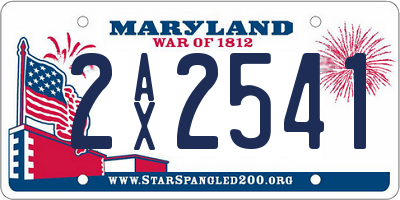 MD license plate 2AX2541