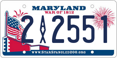 MD license plate 2AX2551