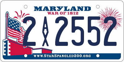 MD license plate 2AX2552