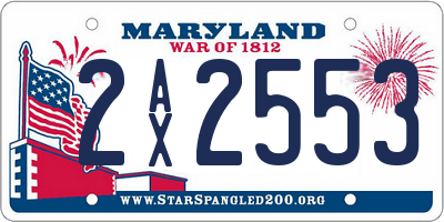 MD license plate 2AX2553