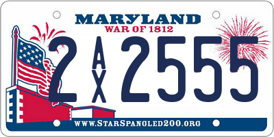 MD license plate 2AX2555