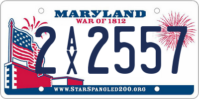 MD license plate 2AX2557