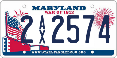 MD license plate 2AX2574