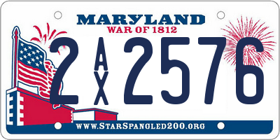 MD license plate 2AX2576