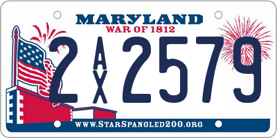 MD license plate 2AX2579