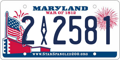 MD license plate 2AX2581