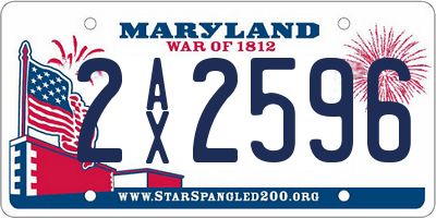 MD license plate 2AX2596