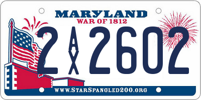 MD license plate 2AX2602